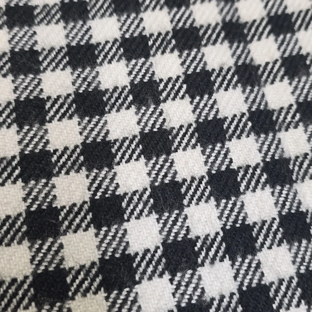 Black and White Plaid Shawl, Size OS